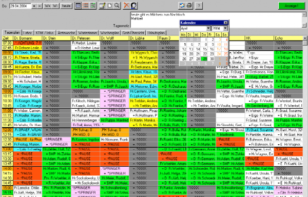 Terminplaner für Institute, Dienstleister und Praxen